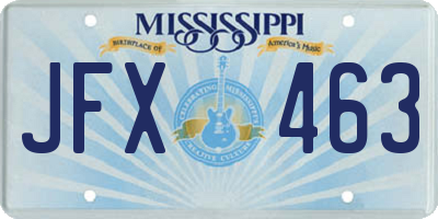 MS license plate JFX463