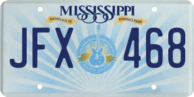 MS license plate JFX468
