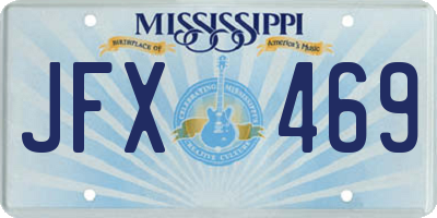MS license plate JFX469