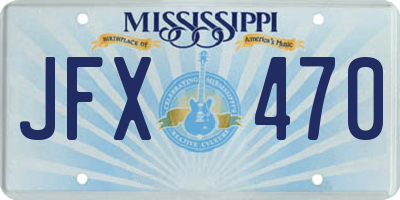 MS license plate JFX470