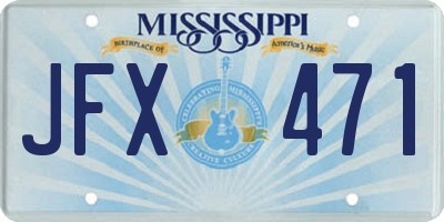 MS license plate JFX471