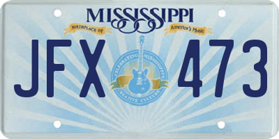 MS license plate JFX473