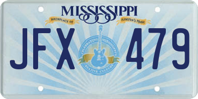 MS license plate JFX479