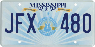 MS license plate JFX480