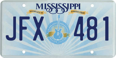 MS license plate JFX481