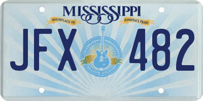MS license plate JFX482