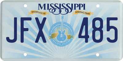 MS license plate JFX485