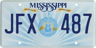 MS license plate JFX487