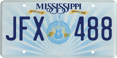 MS license plate JFX488