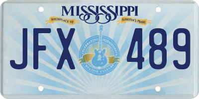 MS license plate JFX489