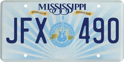 MS license plate JFX490