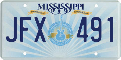 MS license plate JFX491