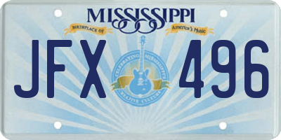 MS license plate JFX496
