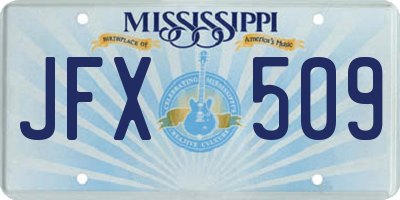 MS license plate JFX509