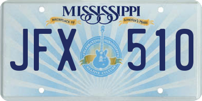 MS license plate JFX510
