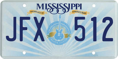 MS license plate JFX512