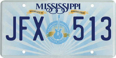 MS license plate JFX513