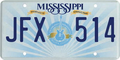 MS license plate JFX514