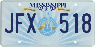 MS license plate JFX518