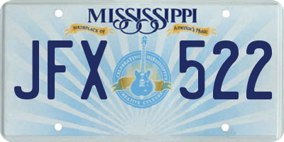 MS license plate JFX522