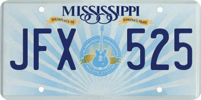 MS license plate JFX525