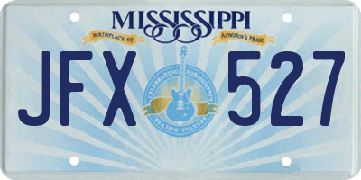 MS license plate JFX527