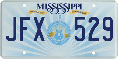 MS license plate JFX529