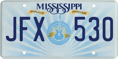 MS license plate JFX530
