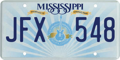 MS license plate JFX548