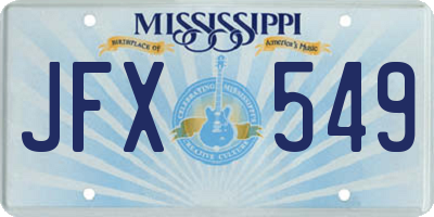 MS license plate JFX549