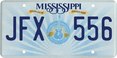 MS license plate JFX556