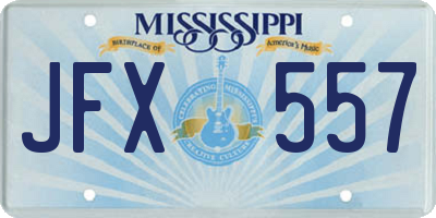MS license plate JFX557
