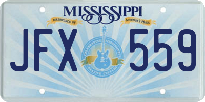 MS license plate JFX559