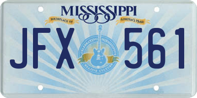 MS license plate JFX561