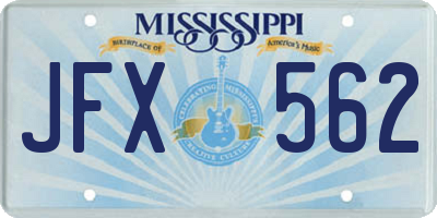 MS license plate JFX562