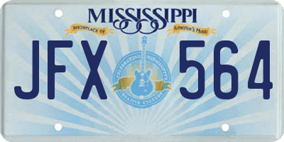 MS license plate JFX564