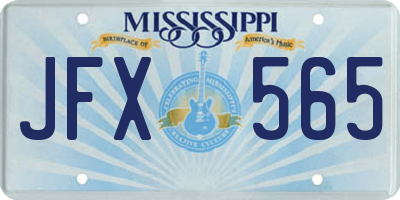 MS license plate JFX565