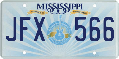 MS license plate JFX566