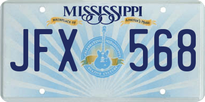 MS license plate JFX568
