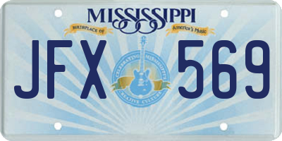 MS license plate JFX569