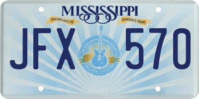 MS license plate JFX570