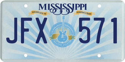MS license plate JFX571