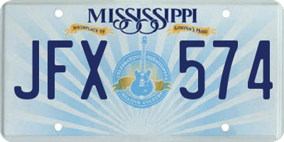 MS license plate JFX574
