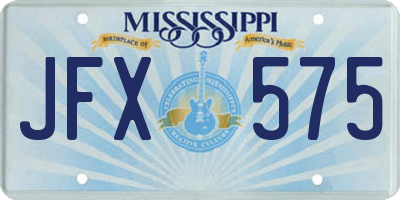 MS license plate JFX575