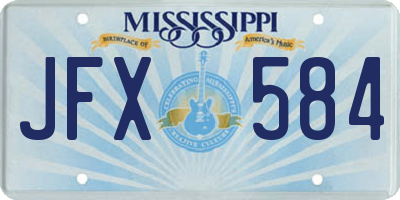 MS license plate JFX584