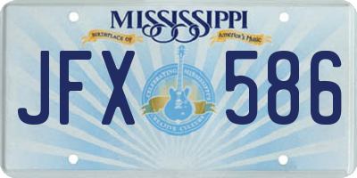 MS license plate JFX586