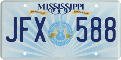 MS license plate JFX588