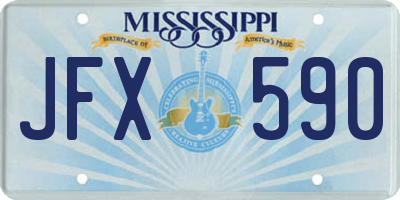 MS license plate JFX590
