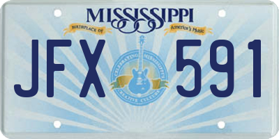 MS license plate JFX591