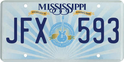 MS license plate JFX593